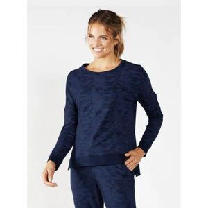 Tasc $84 Riverwalk French Terry Sweatshirt Navy Camo Womens XS